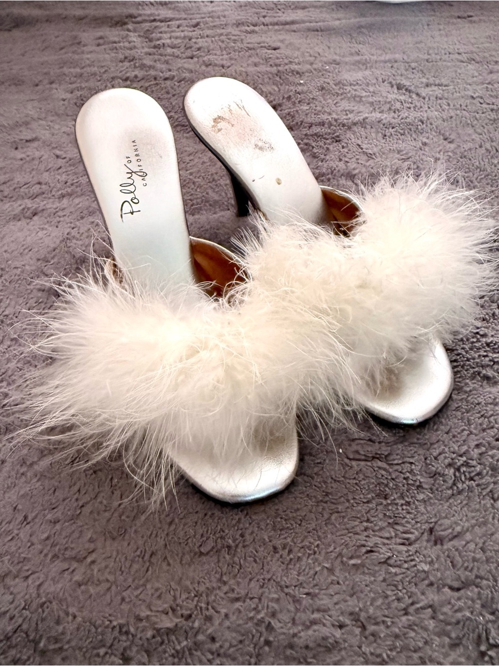 Polly of California Boudoir Heels White